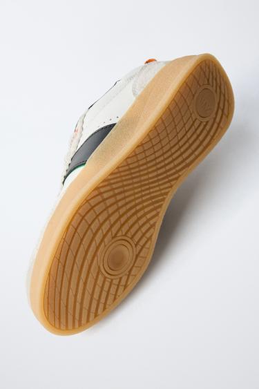 LEATHER SNEAKERS - White by Zara - Image 6