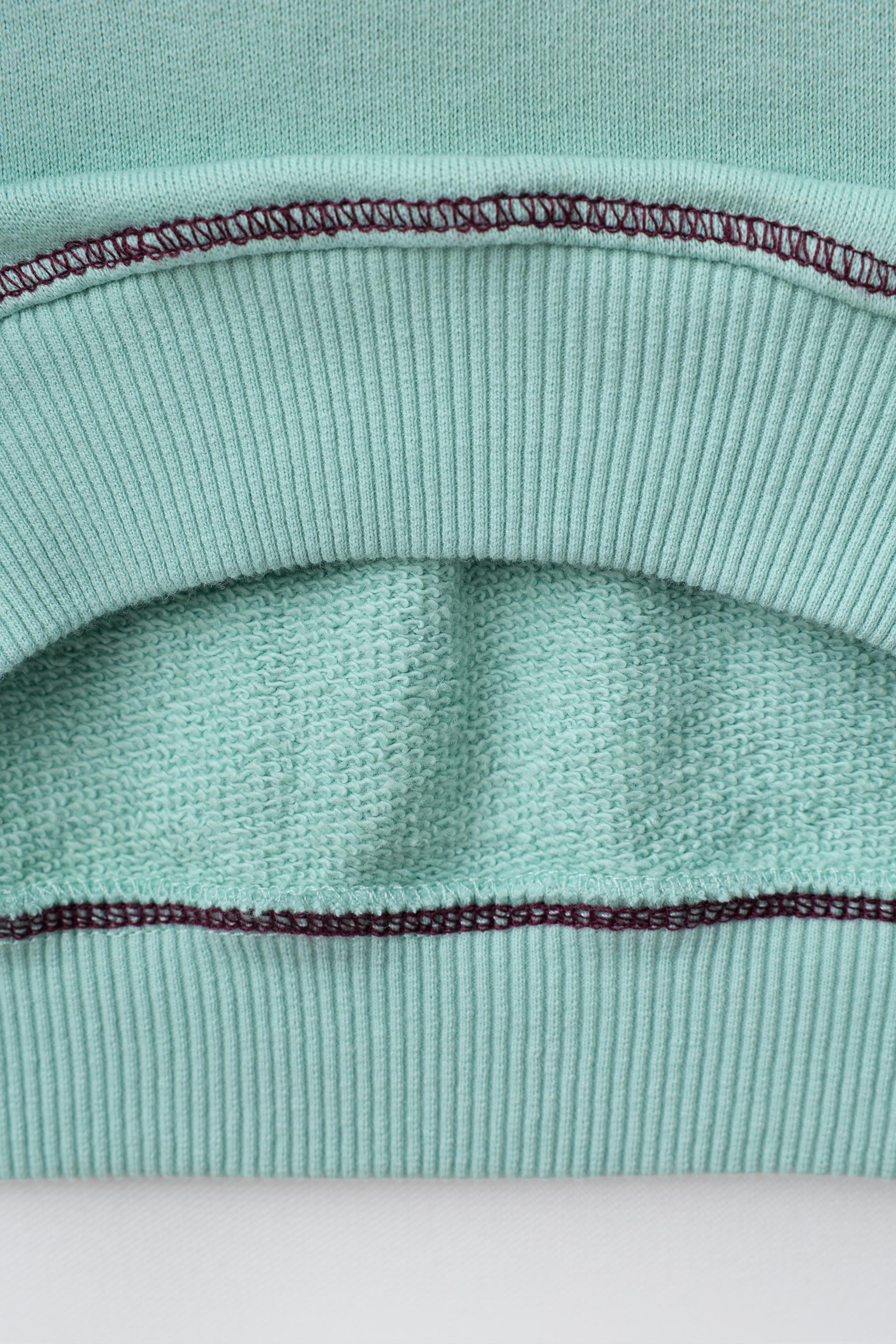 テキスト刺繍入りスウェットシャツ - ターコイズブルー | ZARA Japan 
