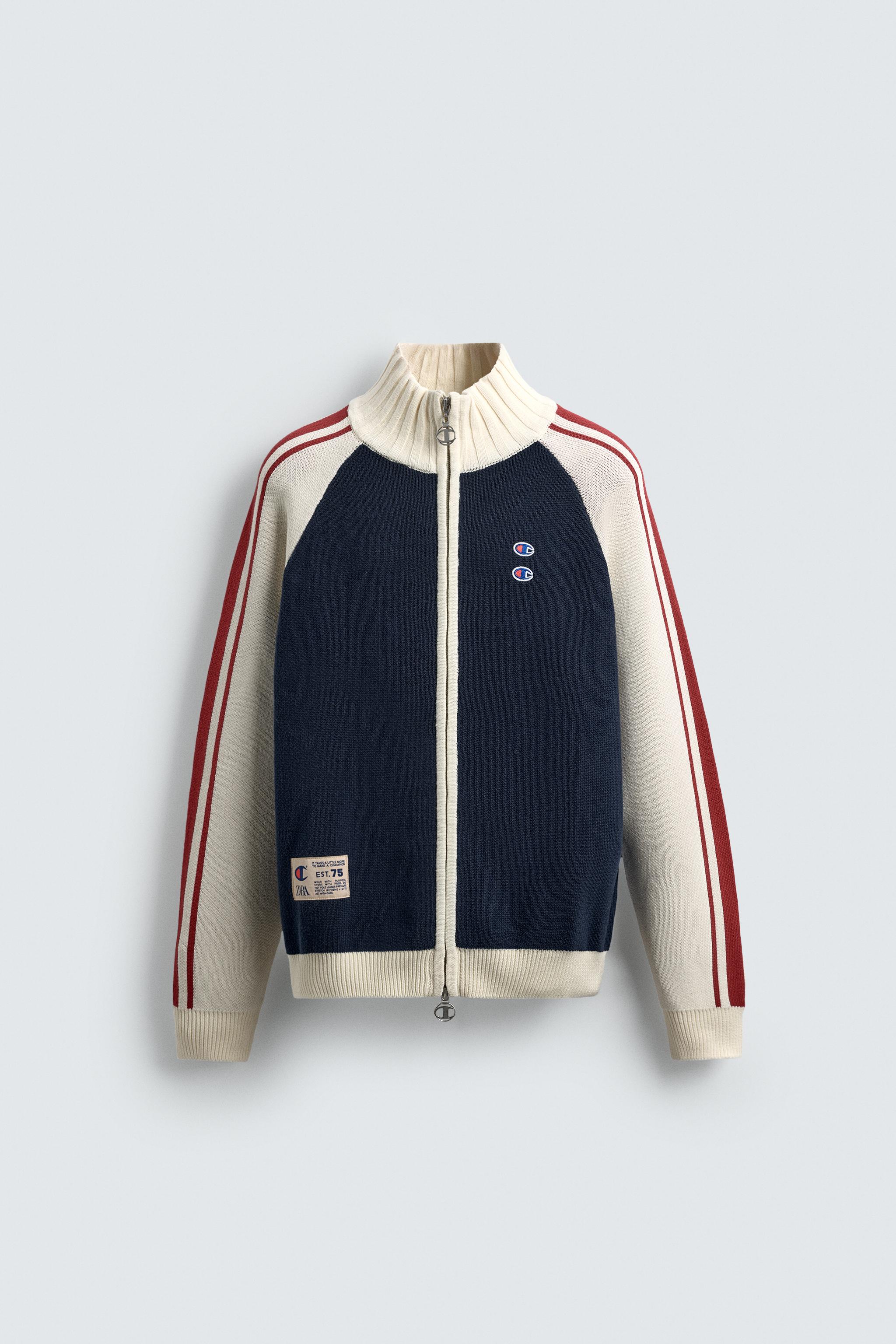 CHAMPION ® X ZARA カラーブロックバンド ニットジャケット