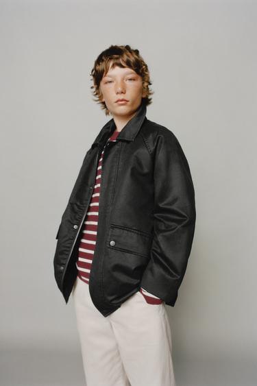 LABEL WAXED JACKET - Khaki by Zara
