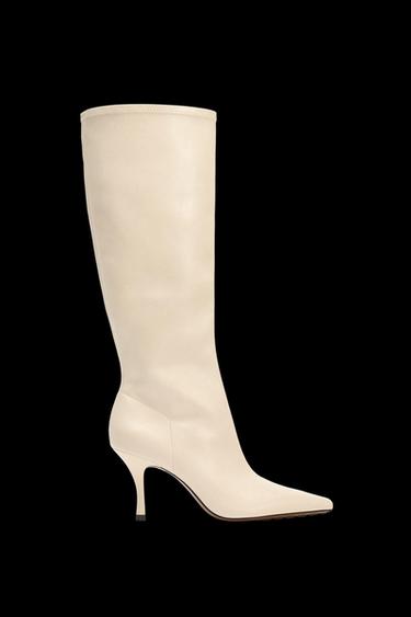 HIGH-HEEL BOOTS - White by Zara
