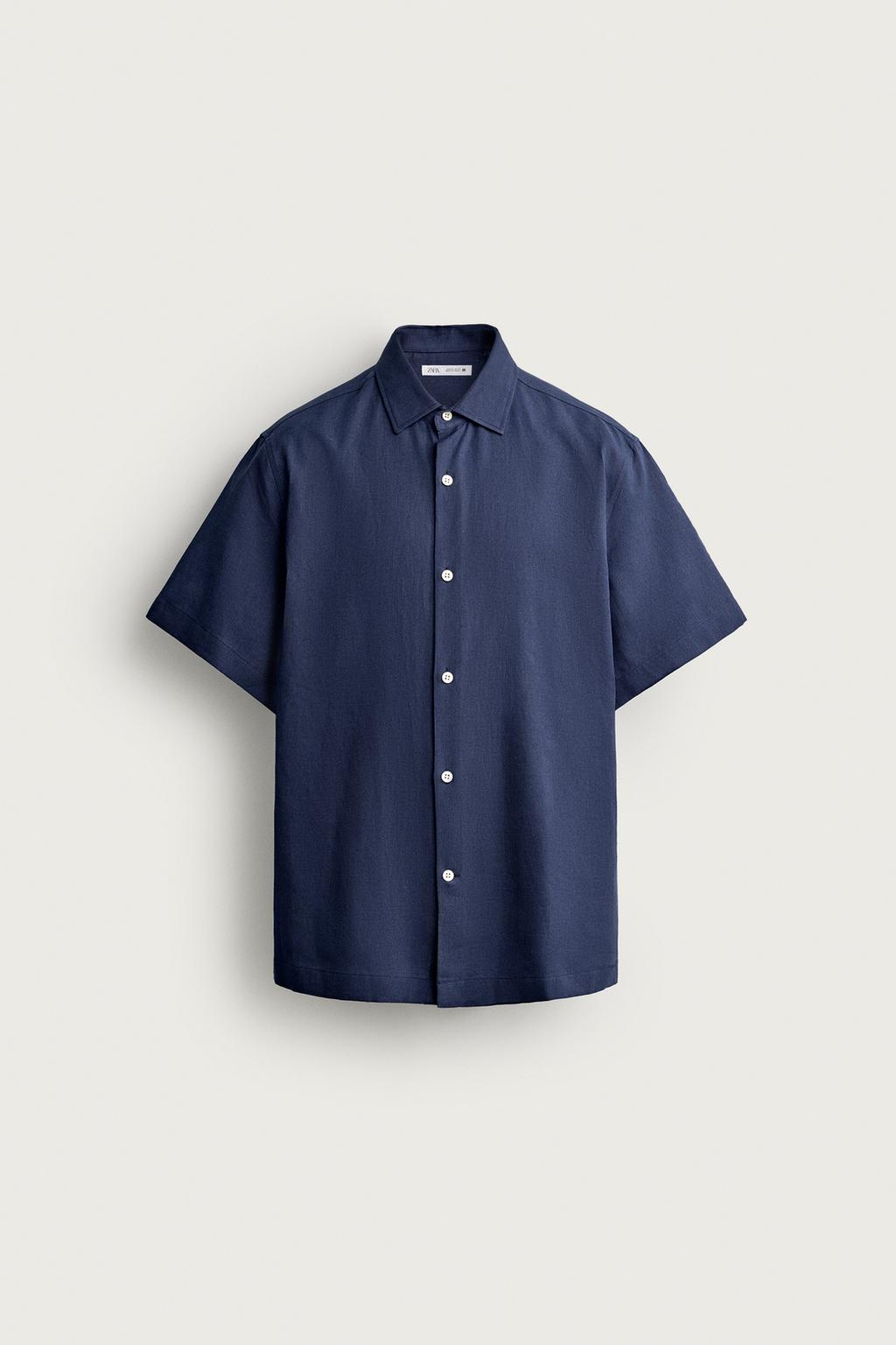 TEXTURED LINEN/COTTON SHIRT