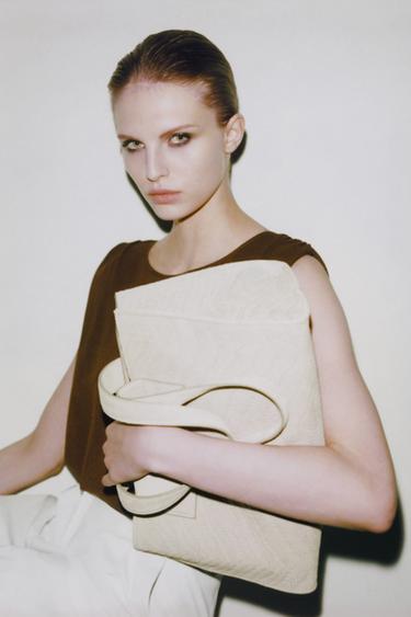 BRAIDED SUEDE SHOPPER BAG - SAND/BROWN by Zara