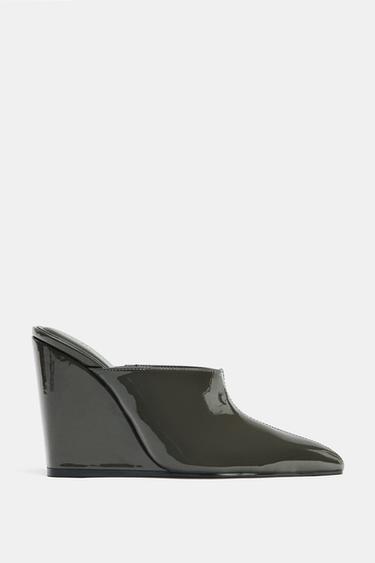 Zara PATENT WEDGE HEELS - Gray