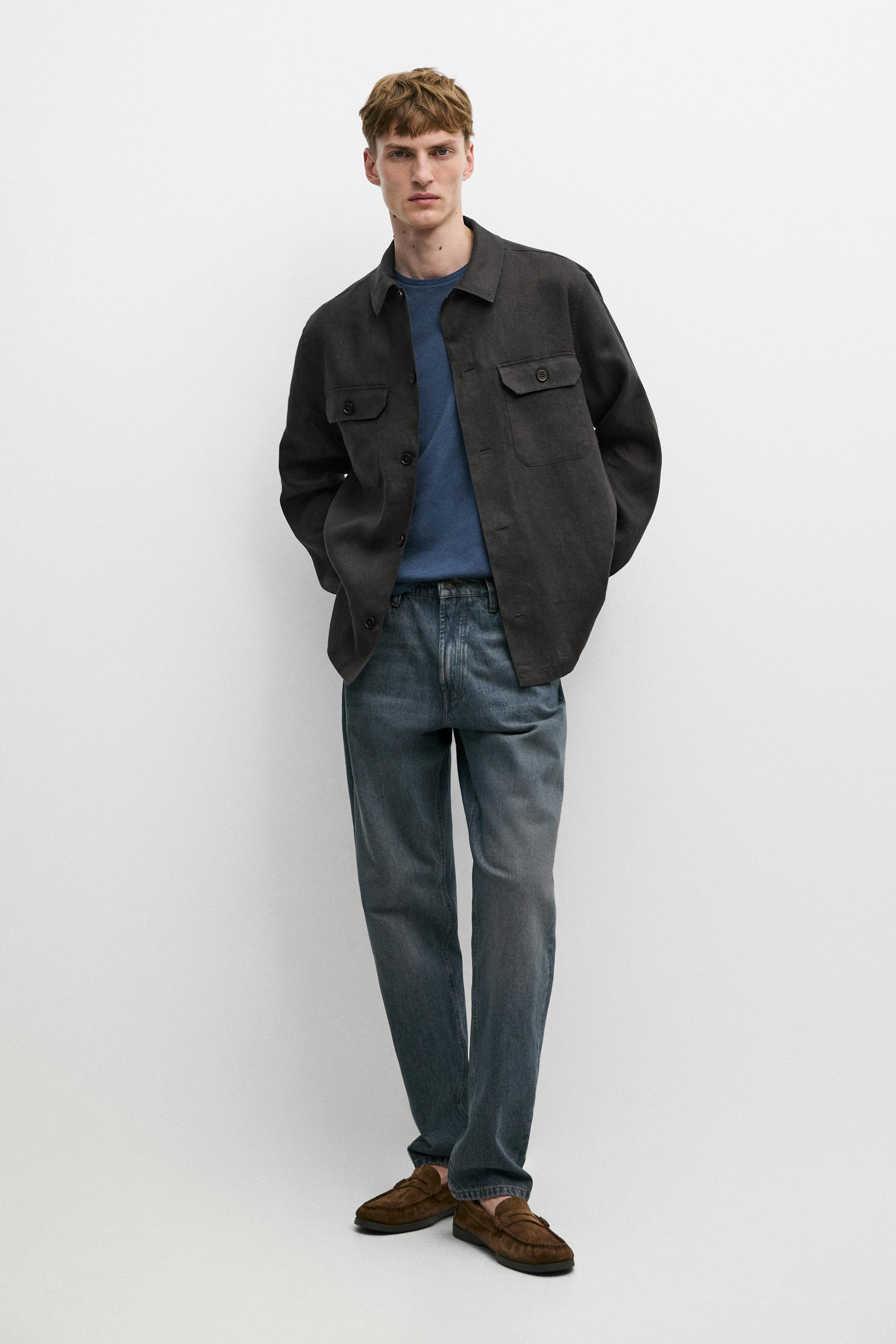 Total look linen overshirt with pockets — 567