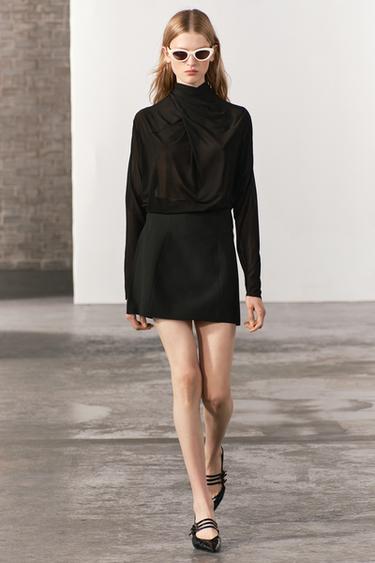 МИНИ-ЮБКА С ВЫСОКОЙ ПОСАДКОЙ — ZW COLLECTION — ЧЕРНЫЙ от Zara — изображение 0