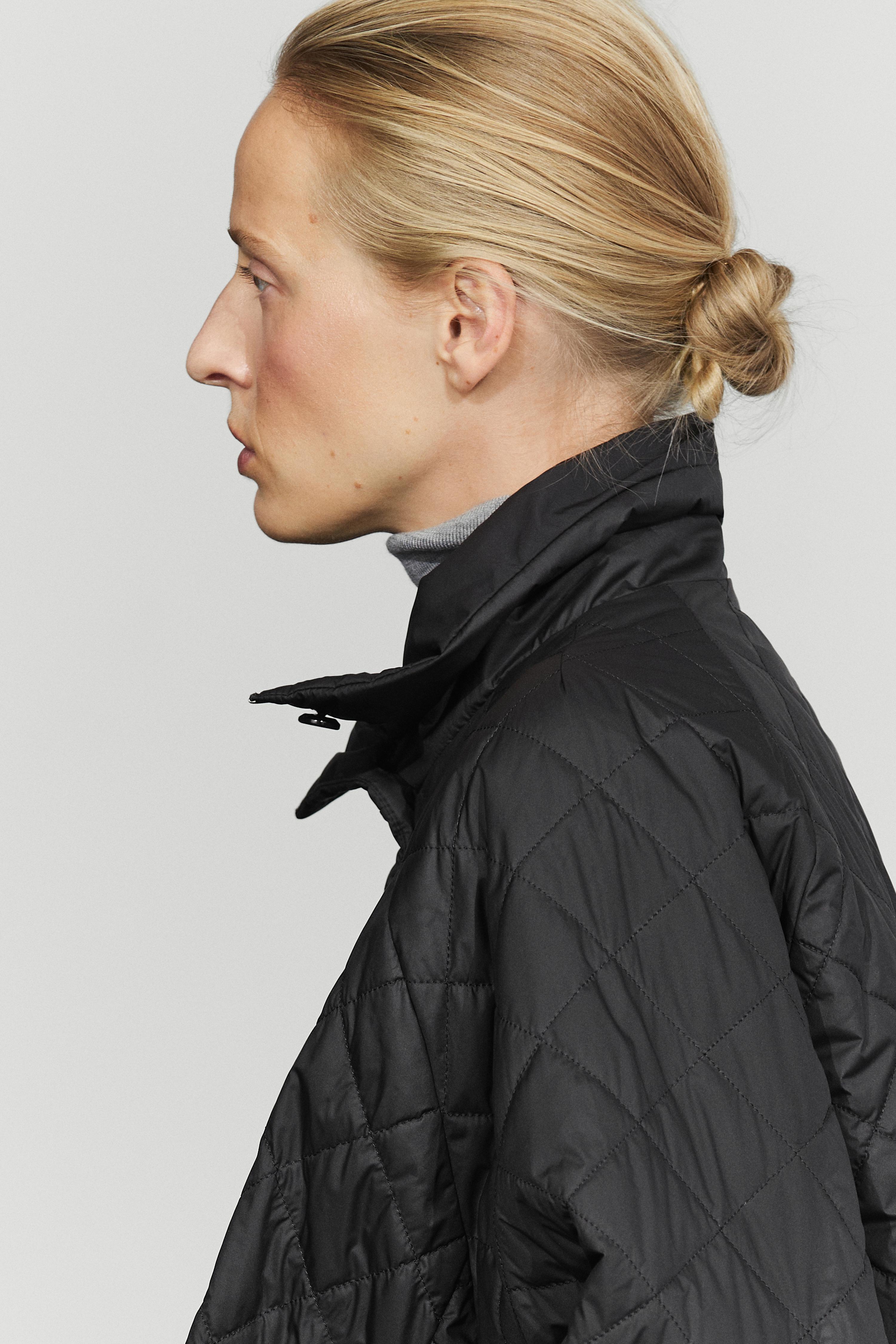 High neck quilted bomber jacket
