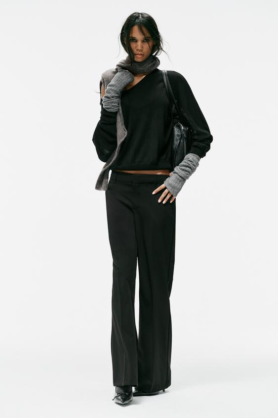 LOW-RISE STRAIGHT-LEG TROUSERS - Black by Zara - Image 0