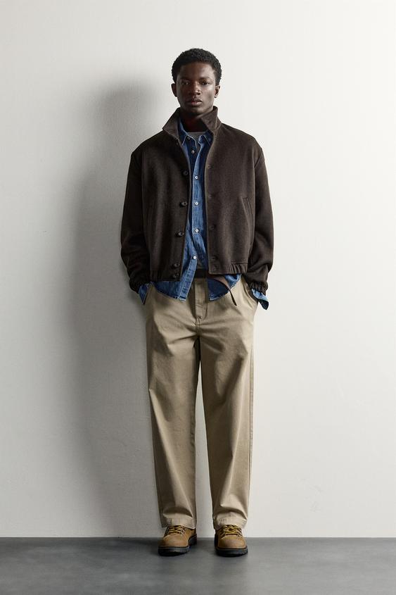 DOUBLE-FACED WOOL BLEND JACKET - Brown by Zara - Image 0