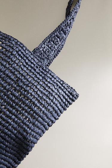 GRAND SAC CABAS PAPIER - Bleu marine de Zara - Image 4