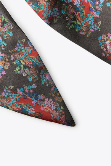FOULARD CRAVATE IMPRIMÉ - Kaki de Zara - Image 2