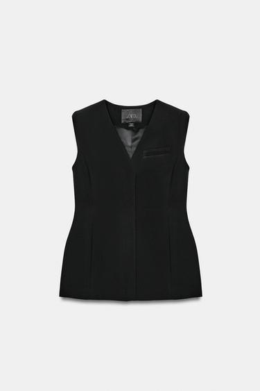ZW COLLECTION FITTED WAISTCOAT - Black by Zara - Image 3