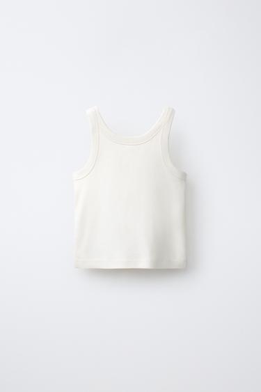 TOP WITH APPLIQUÉ - Ecru by Zara - Image 1