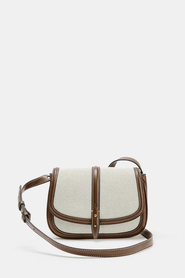 BOLSO COMBINADO BANDOLERA - Beige claro de Zara