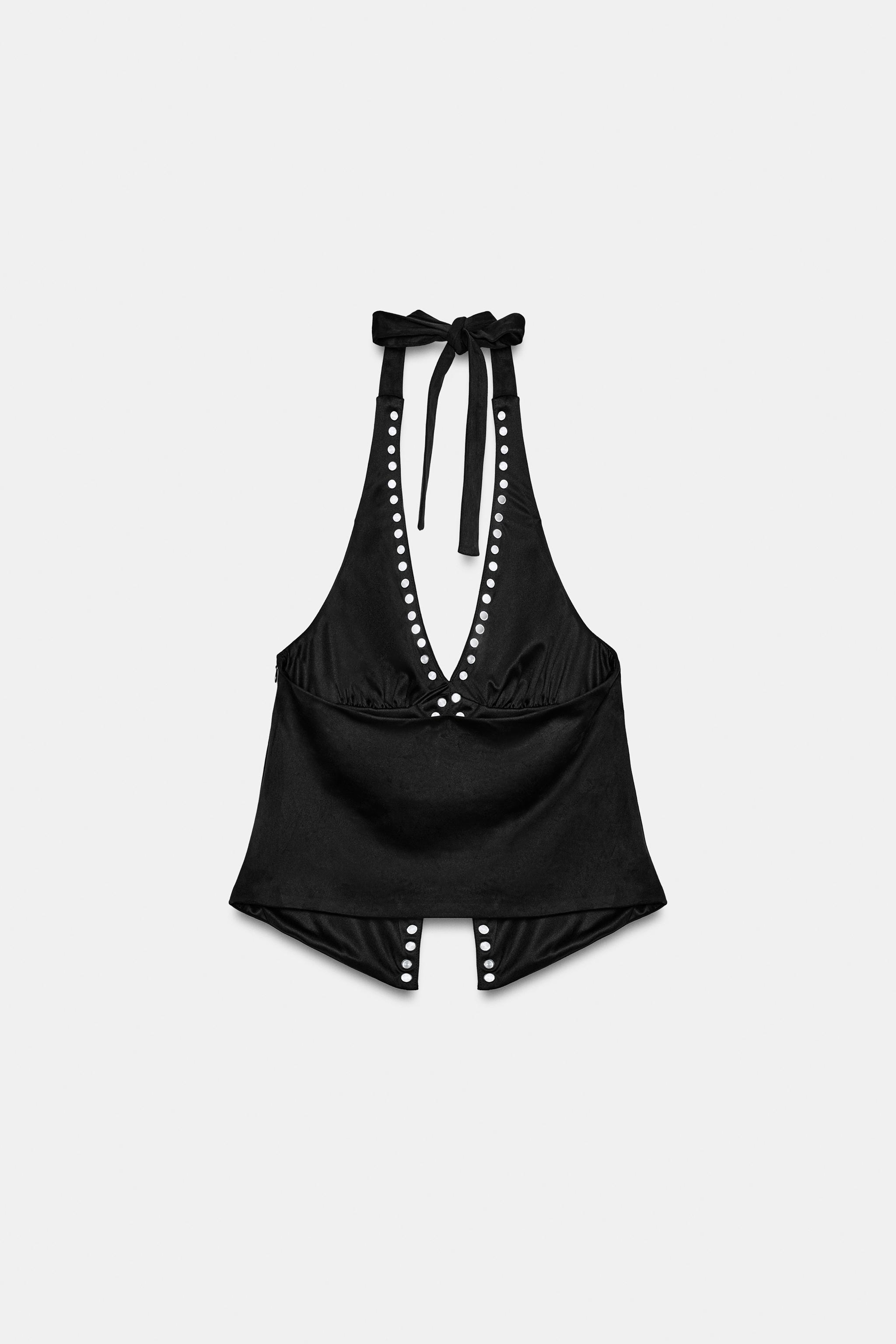 COLETE EFEITO SUEDE TACHAS - Preto | ZARA Brasil