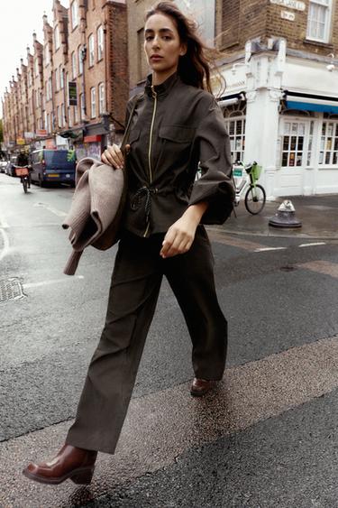 VESTE SAFARI CORDON - Marron foncé de Zara