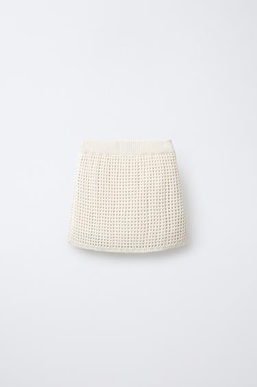 SEA PATCH KNIT SKIRT - Ecru by Zara - Image 1
