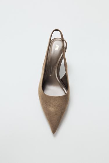 ZAPATO DESTALONADO TACÓN - Gris Topo de Zara