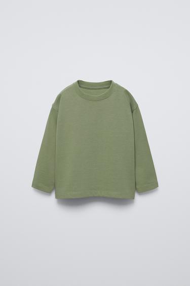 PLAIN MEDIUM WEIGHT T-SHIRT - Greenish by Zara