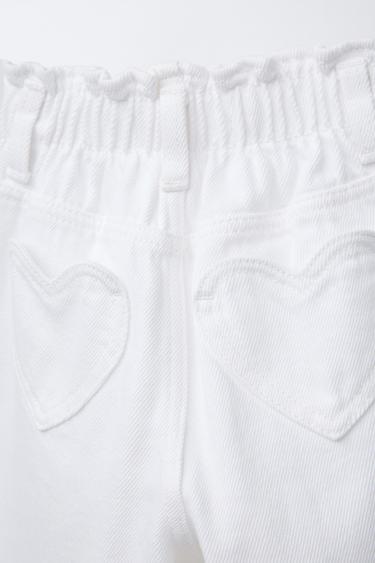 PAPERBAG JEANS WITH HEART POCKETS - White by Zara - Image 2