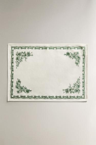 PRINTED SATEEN PLACEMAT - Greenish by Zara - Image 0