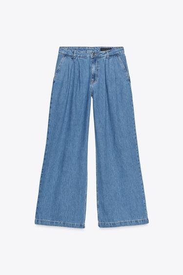 JEANS Z1975 WIDE LEG MIT MITTELHOHEM BUND - Mittelblau von Zara
