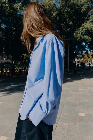 Zara BASIC OXFORD SHIRT - Sky blue