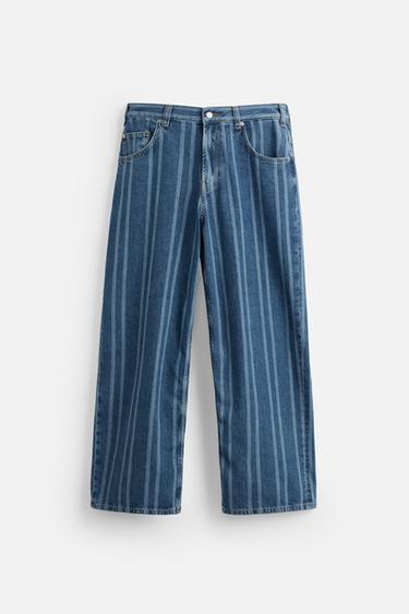 STRIPED RELAXED FIT JEANS - Blue by Zara - Image 6