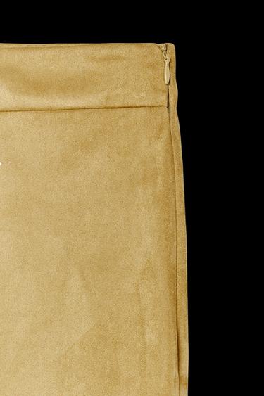 HOSE AUS WILDLEDERIMITAT - Mittleres Camel von Zara