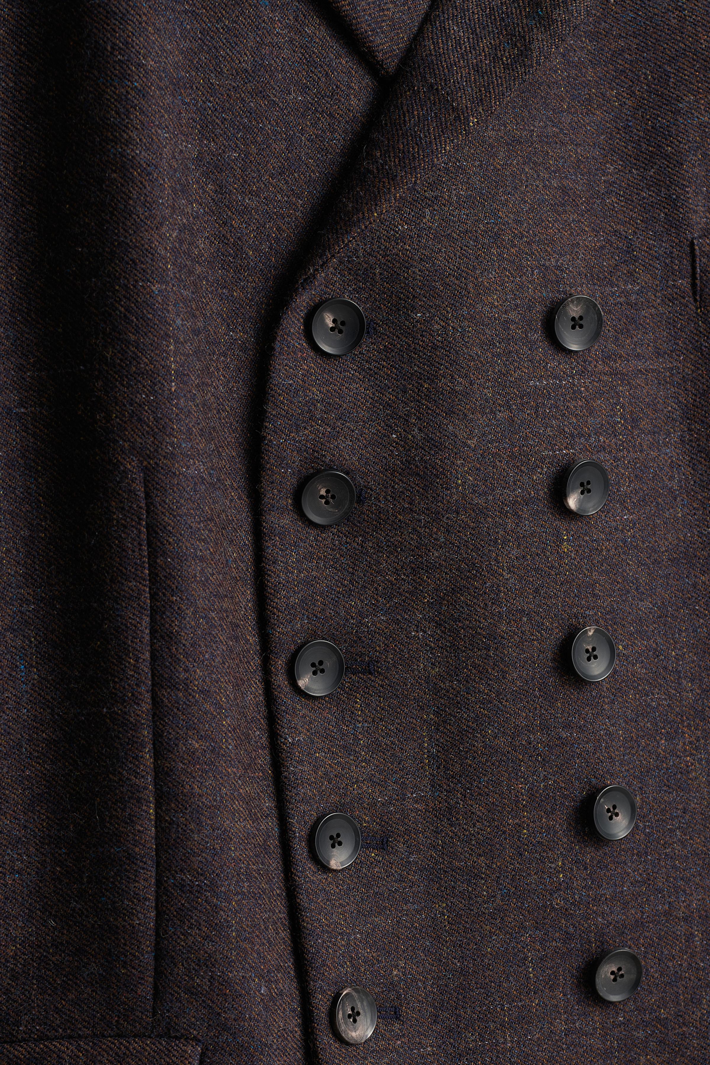 STRUCTURED WOOL-BLEND DOUBLE-BREASTED SUIT BLAZER