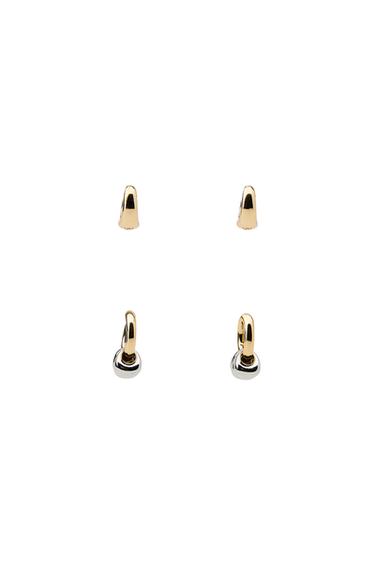 Zara PACK OF COMBINED HOOP EARRINGS - Gold / Silver