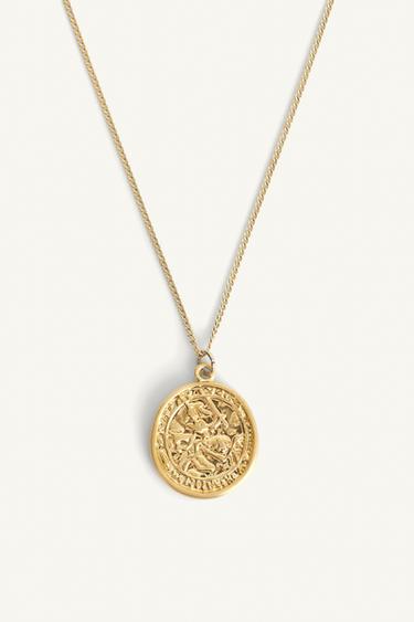 LIMITED EDITION ENGRAVED PENDANT CHAIN - Gold by Zara - Image 2