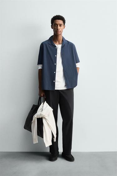 RELAXED FIT POPLIN SHIRT - Blue by Zara