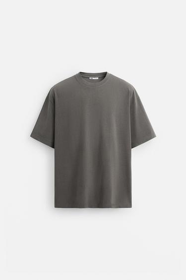 Zara BASIC HEAVY WEIGHT T-SHIRT - Anthracite grey - Image 0