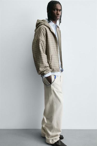 CHECK BOXY FIT JACKET - Beige by Zara - Image 5