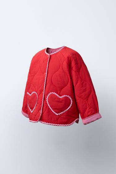 HEART QUILTED JACKET - Red by Zara