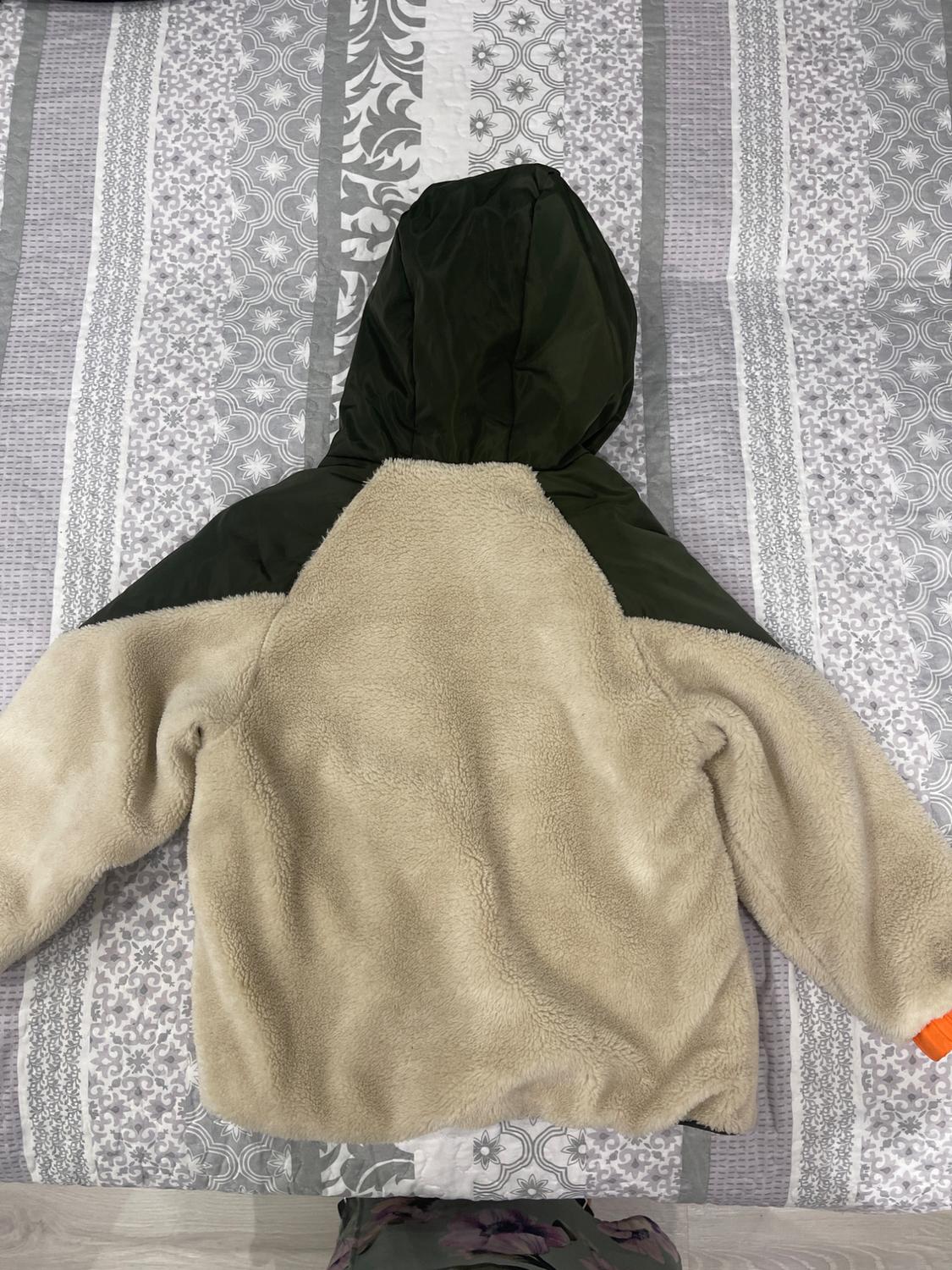 COLOUR BLOCK FAUX SHEARLING JACKET - Image 2