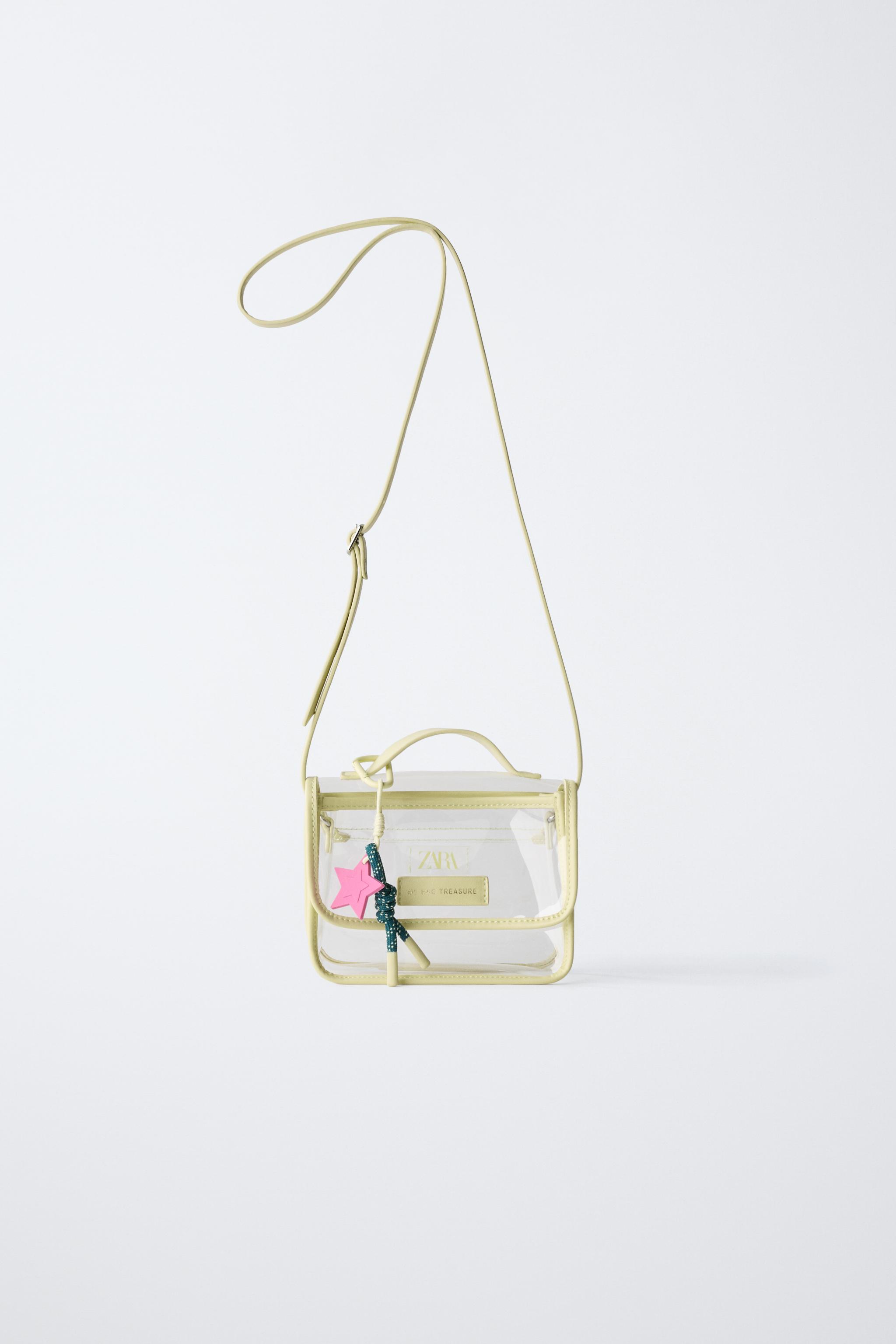 VINYL CROSSBODY BAG WITH CHARM Clear ZARA Saudi Arabia