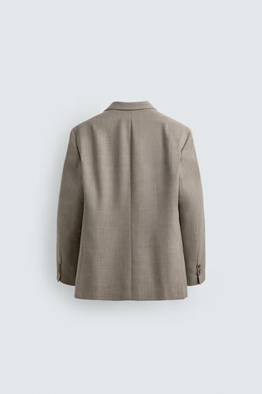 VESTE DE COSTUME CONFORT AVEC LAINE - Gris / Beige de Zara - Image 6