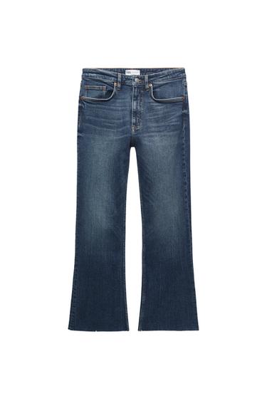 FLARED MID-RISE CROPPED TRF JEANS