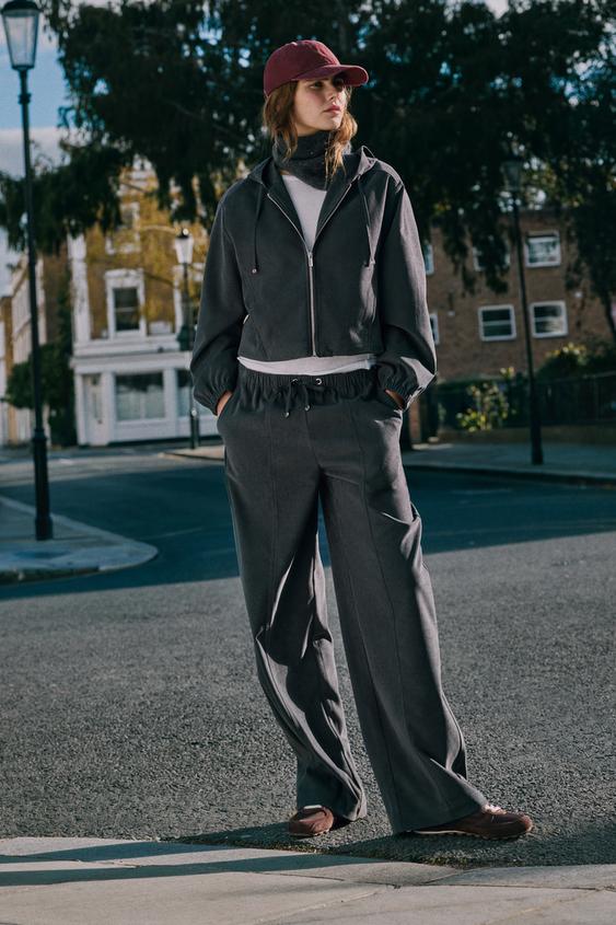 Zara HOODED BOMBER JACKET - Anthracite grey - Image 0