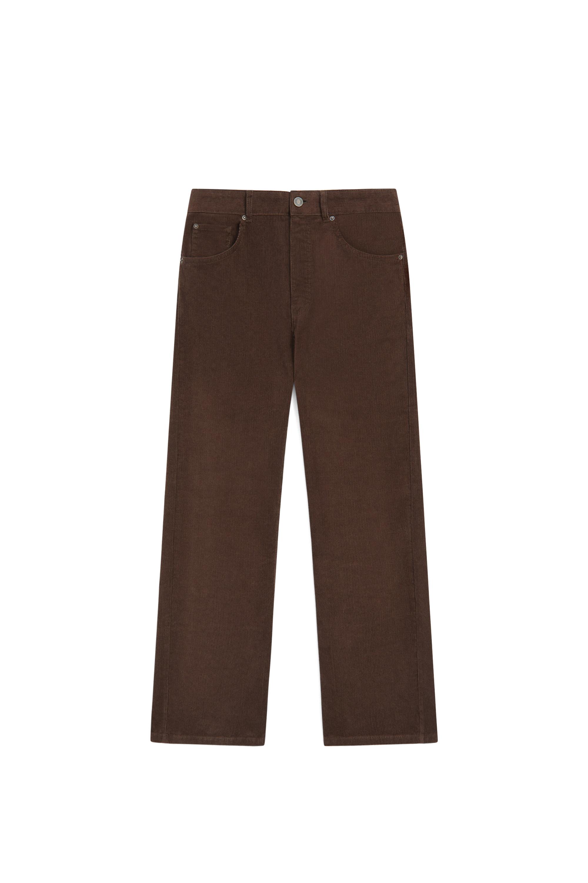 Micro-corduroy flare-fit pants - Chocolate | ZARA United States