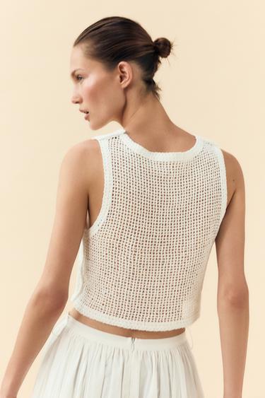 EMBROIDERED TOP - White by Zara - Image 6