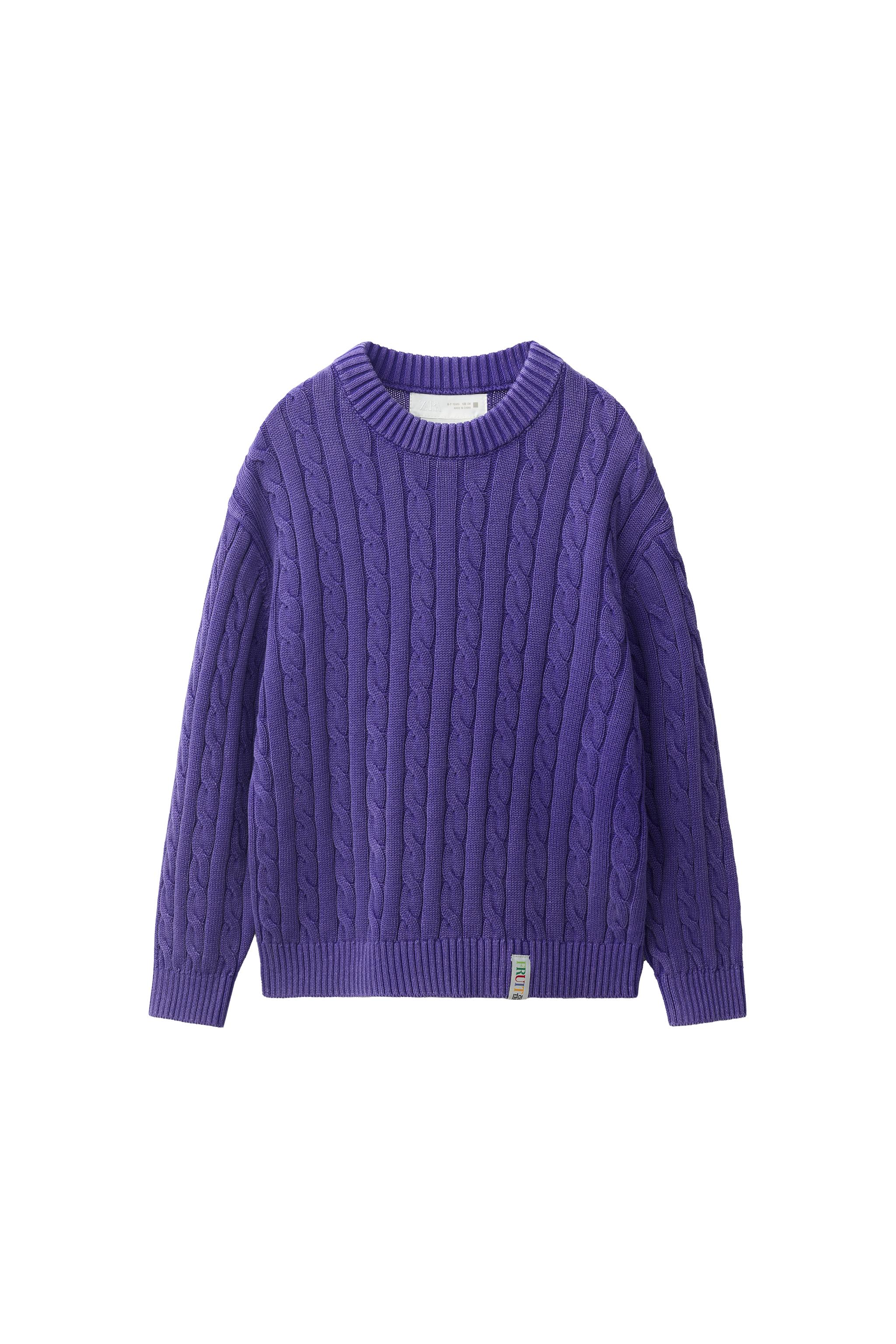 FRUIT OF THE LOOM™ ケーブルニットセーター - パープル | ZARA Japan