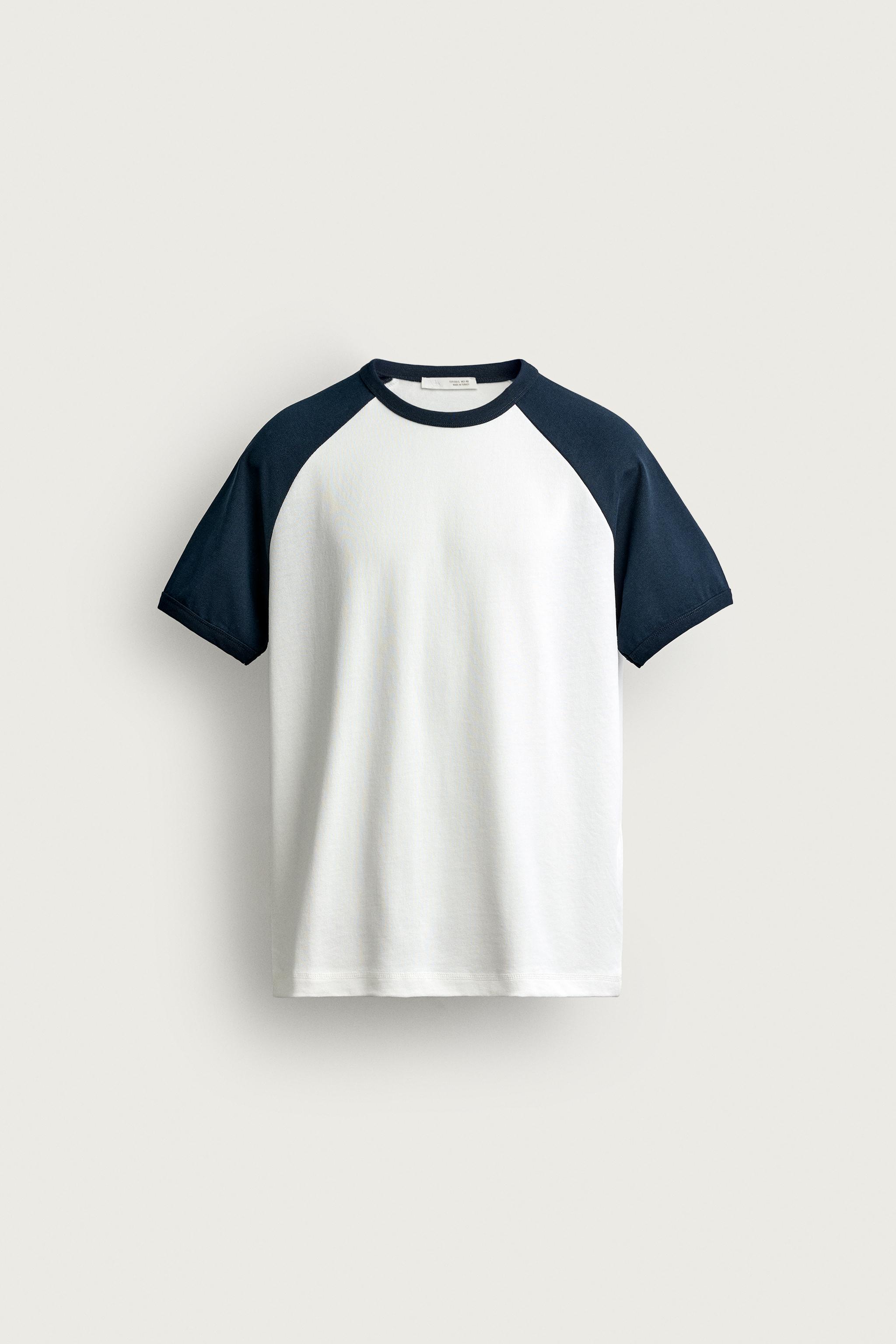 COLOR BLOCK RELAXED FIT T-SHIRT — Blue