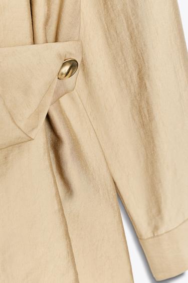 GOLD BUTTON WRAP SHIRT - Sand by Zara - Image 8