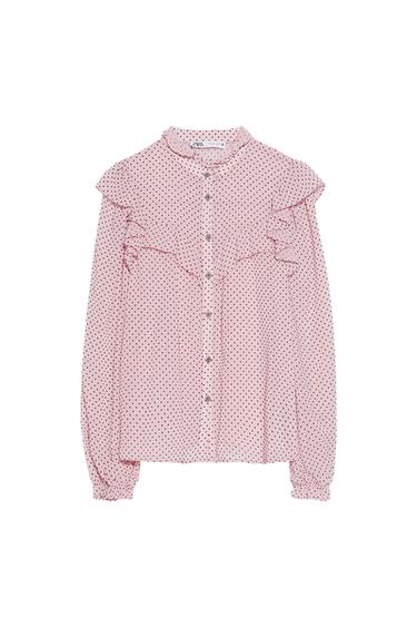 RUFFLED POLKA DOT BLOUSE