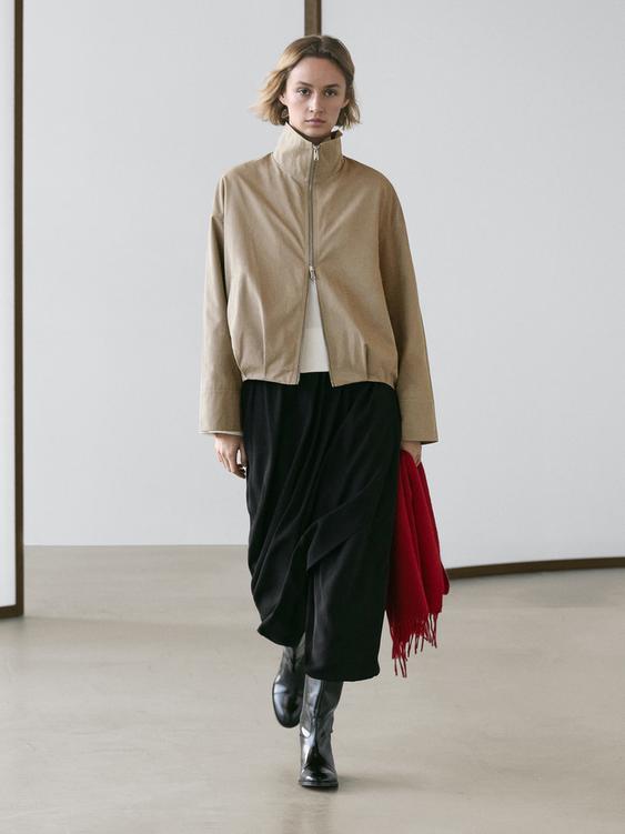 Cotton blend bomber jacket