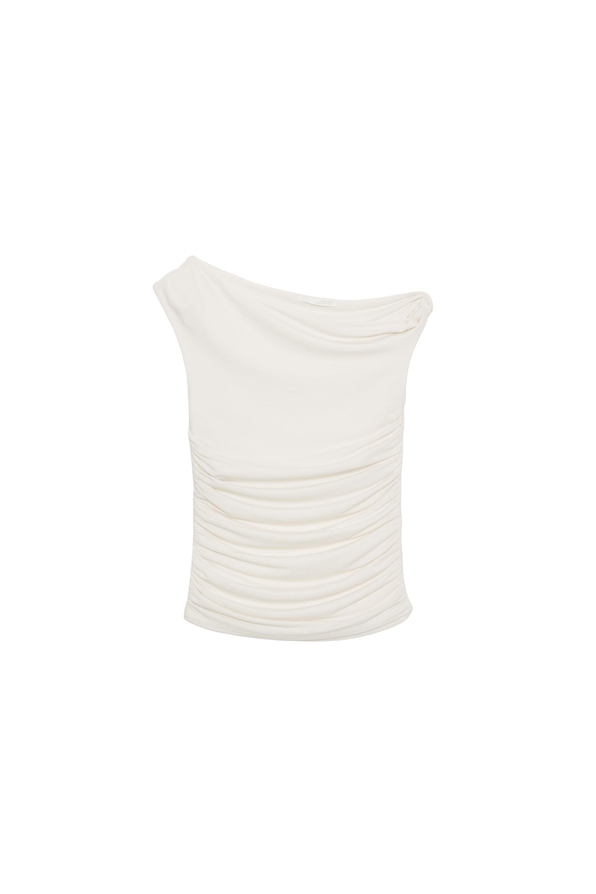DRAPED ASYMMETRIC TOP - Yellow | ZARA United States