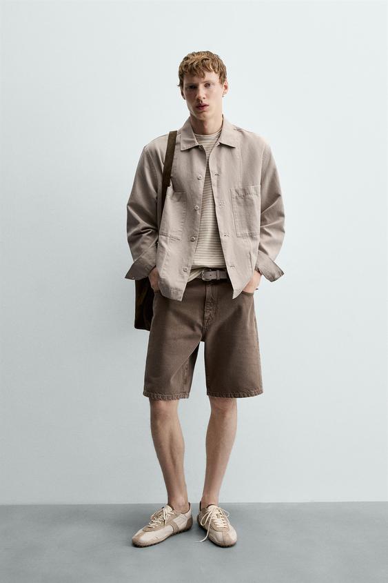 برمودا دنيم RELAXED FIT - بني الخاص بـ Zara - صورة 0